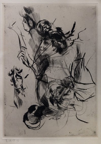 Portrait of a Young Woman with Figures by Giovanni Boldini
