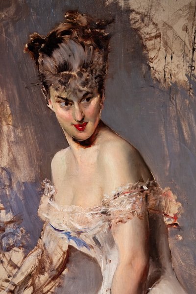 Portrait of the Actress Alice Regnault (detail) by Giovanni Boldini