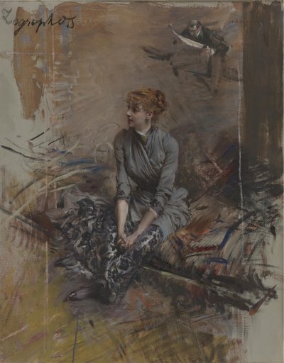 Portrait of the Actress Gabrielle Réjane 1856-1920 by Giovanni Boldini