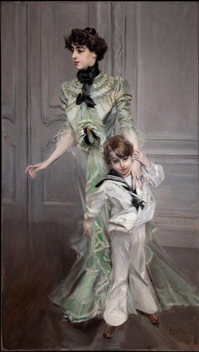 Portrait of Mrs. Hugo and Her Son, 1898 by Giovanni Boldini
