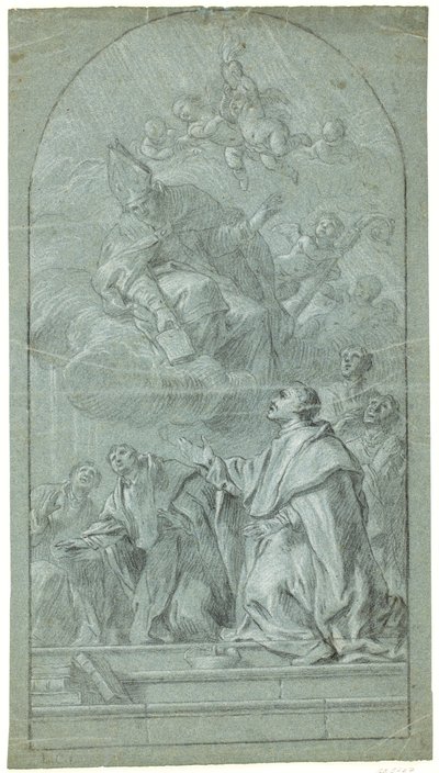 Augustinian monks receiving the rule of their order from St Augustine by Giovanni Bonati