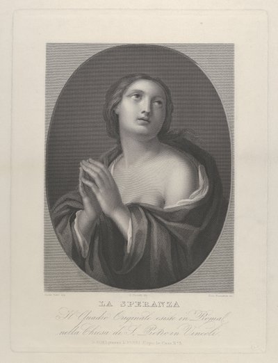 Female Personification of Hope Looking Up with Hands Held Together and Left Shoulder by Giovanni Buonafede