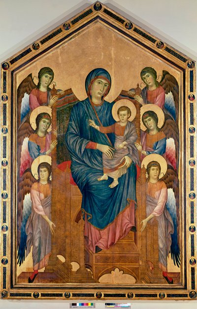 The Virgin and Child in Majeste surrounded by six angels by Giovanni Cimabue