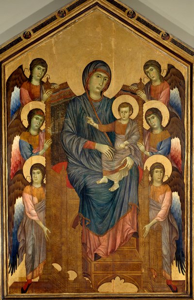 The Virgin and Child in Majesty surrounded by six angels by Giovanni Cimabue