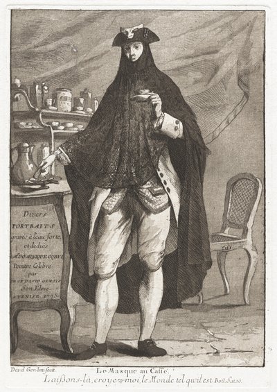 The Masked Man Taking Coffee by Giovanni David