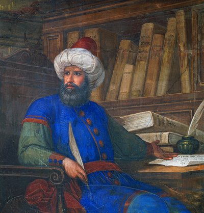 Portrait of Andrea Alpago, Physician and Philosopher, fresco by Giovanni De Min, Town Hall, Belluno, Veneto, Italy by Giovanni De Min