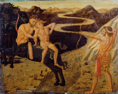 Cassone Panel: Hercules Saving Deianeira from Nessus by Giovanni Di Ser Giovanni Guidi