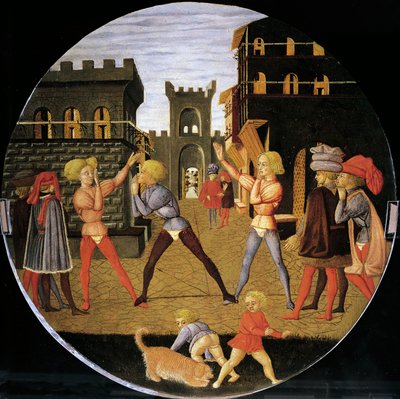 Game Called Civettino (detail) by Giovanni Di Ser Giovanni Lo Scheggia Guidi