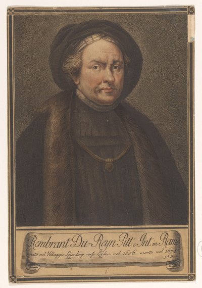 Portrait of Artist Rembrandt Harmensz. van Rijn (Portraits of Artists) by Giovanni Domenico Campiglia