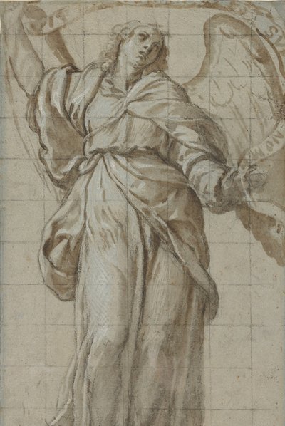 Standing Angel Holding a Scroll by Giovanni Domenico Caresana