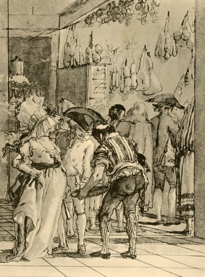 A Shop with Smoked Wares by Giovanni Domenico Tiepolo