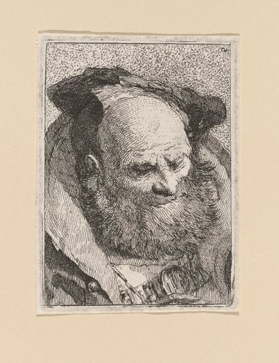 Bearded Old Man, from the Raccolta di Teste (Collection of Heads) by Giovanni Domenico Tiepolo
