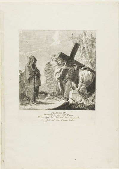 Christ Meets His Mother, plate four from Stations of the Cross by Giovanni Domenico Tiepolo