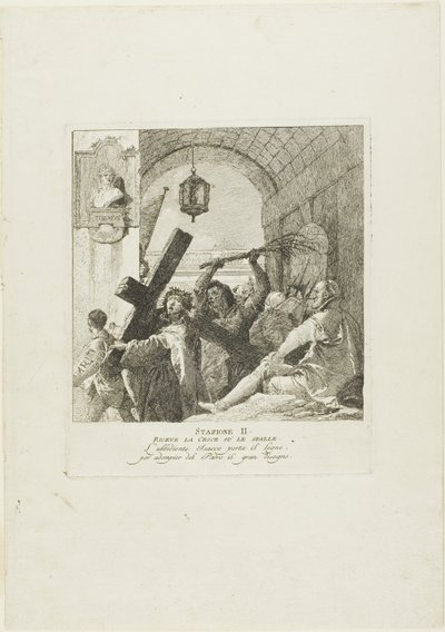 Christ Receives the Cross, Plate Two from Stations of the Cross by Giovanni Domenico Tiepolo