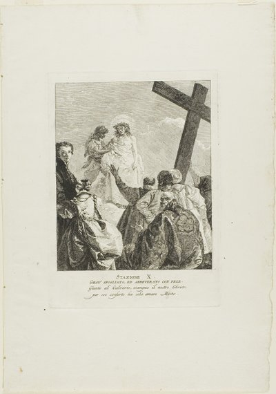 Christ is Stripped of His Garments, plate ten from Stations of the Cross by Giovanni Domenico Tiepolo