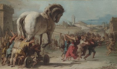 The Procession of the Trojan Horse to Troy. Around 1760 by Giovanni Domenico Tiepolo