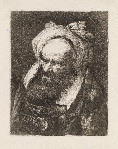 Elderly Man with a Turban, from the Collection of Heads by Giovanni Domenico Tiepolo