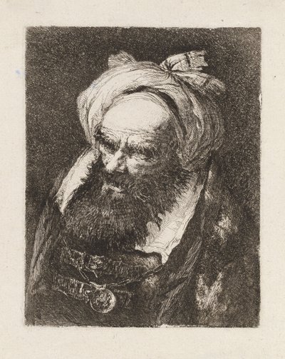 Elderly Man with a Turban, from the Collection of Heads by Giovanni Domenico Tiepolo