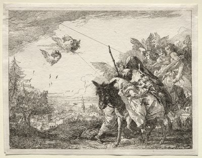 Flight into Egypt: Joseph Pausing to Gaze at the Infant Christ by Giovanni Domenico Tiepolo
