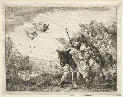 Flight into Egypt: Joseph Pausing to Gaze at the Infant Christ by Giovanni Domenico Tiepolo