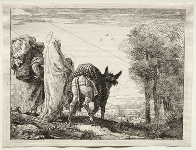 Flight into Egypt: The Holy Family Approaching a Village by Giovanni Domenico Tiepolo