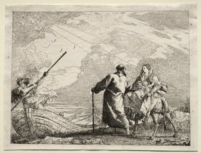 Flight into Egypt: The Holy Family Arriving at the Bank of the River by Giovanni Domenico Tiepolo