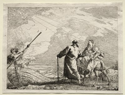 Flight into Egypt: The Holy Family Arriving at the Bank of the River by Giovanni Domenico Tiepolo