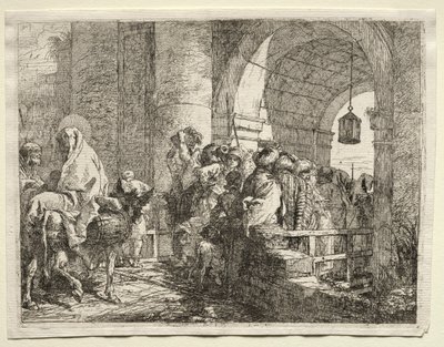 Flight into Egypt: The Holy Family Passing under an Arch by Giovanni Domenico Tiepolo