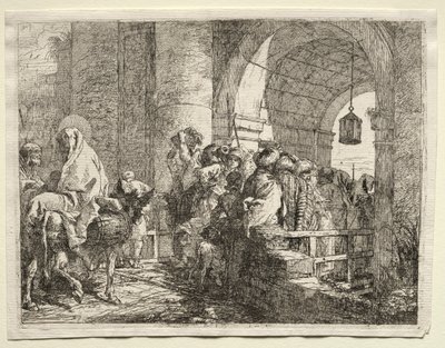 Flight into Egypt: The Holy Family Passing under an Arch by Giovanni Domenico Tiepolo