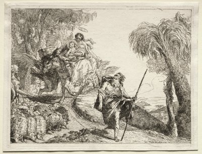 Flight into Egypt: The Holy Family and the Flock of Sheep by Giovanni Domenico Tiepolo
