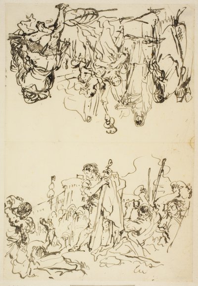 The Martyrdom of St Stephen and Agrippina Landing in Brindisi with the Ashes of Germanicus by Giovanni Domenico Tiepolo
