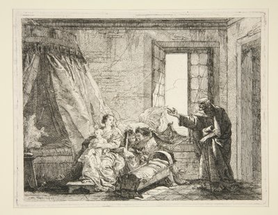 Joseph Announces to Mary the Order to Leave, from the series Picturesque Ideas on the Flight into Egypt by Giovanni Domenico Tiepolo