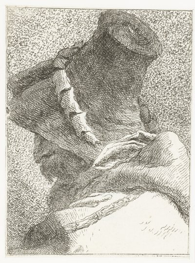 Man with Turned Head and Hat by Giovanni Domenico Tiepolo