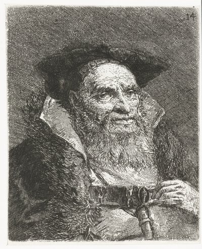 Man with Beret (series title: Collection of Heads) by Giovanni Domenico Tiepolo