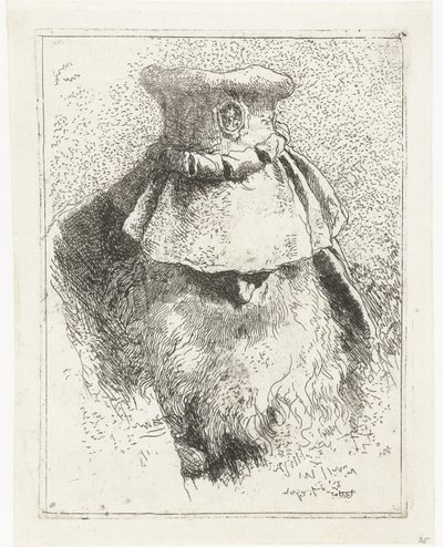 Man with Bowed Head and Large Hat by Giovanni Domenico Tiepolo