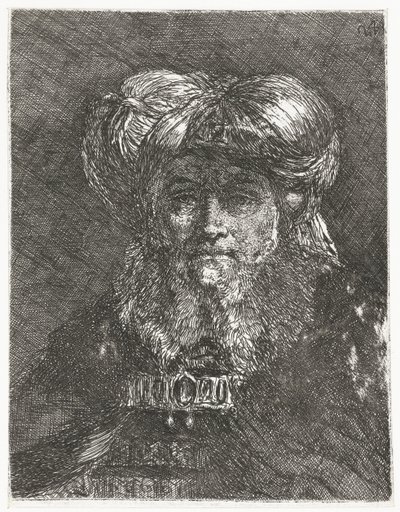 Man with Large Turban (series title: Collection of Heads, Raccolta di Teste) by Giovanni Domenico Tiepolo