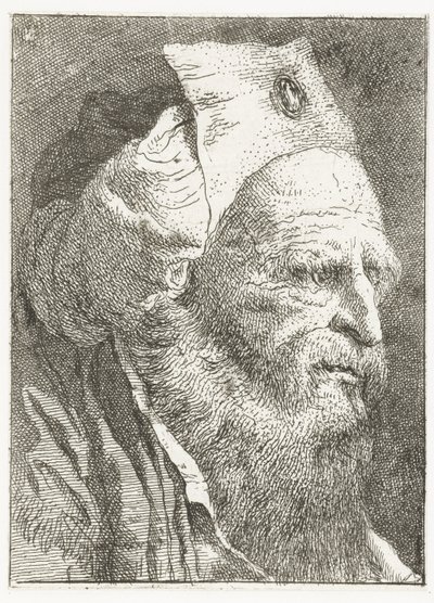 Man with Hat with Turned-Up Brim (Collection of Heads) by Giovanni Domenico Tiepolo