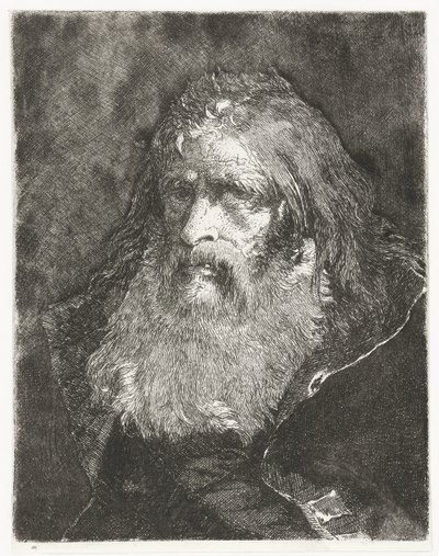 Man with Long Hair and No Headgear by Giovanni Domenico Tiepolo