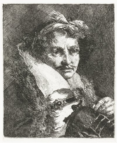 Man with Mustache and Helmet (series title: Collection of Heads) by Giovanni Domenico Tiepolo