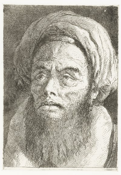 Man with Turban (series: Collection of Heads) by Giovanni Domenico Tiepolo
