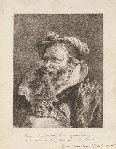 Old Man with a Beard, from the Collection of Heads by Giovanni Domenico Tiepolo