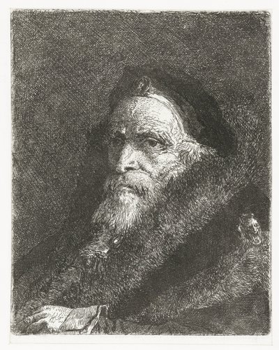 Old Man in Fur Coat Collection of Heads (series title) Raccolta di Teste (series title) by Giovanni Domenico Tiepolo