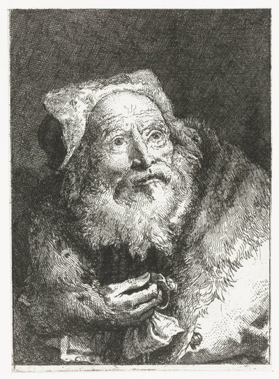 Old Man with Bracelet in Hand by Giovanni Domenico Tiepolo