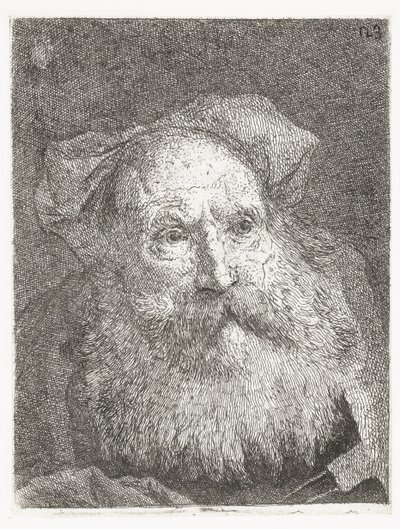Old Man with Beard (series title: Collection of Heads) by Giovanni Domenico Tiepolo