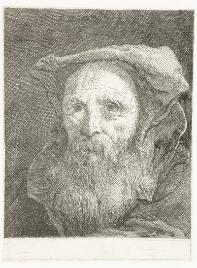 Old Man with Beard and Beret (series title: Collection of Heads) by Giovanni Domenico Tiepolo
