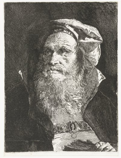 Old Man with Beard and Book (series title: Collection of Heads) by Giovanni Domenico Tiepolo