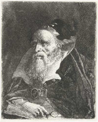 Old Man with Book and Magnifying Glass by Giovanni Domenico Tiepolo