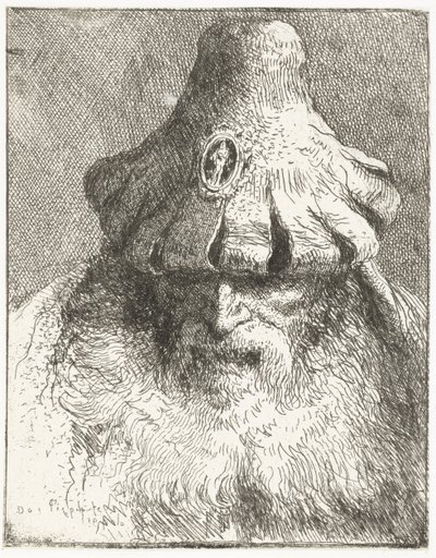 Old Man with Conical Hat with Cut Edge (Collection of Heads) by Giovanni Domenico Tiepolo
