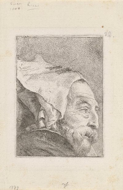 Profile of an Old Man (from the Collection of Heads) by Giovanni Domenico Tiepolo