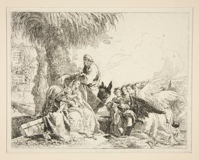 Rest during the Flight into Egypt, from the series Idee pittoresche sopra la fuga in Egitto by Giovanni Domenico Tiepolo